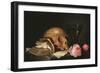 A Vanitas Still Life with a Skull a Book and Roses-Jan Davidsz de Heem-Framed Giclee Print