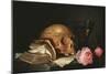 A Vanitas Still Life with a Skull a Book and Roses-Jan Davidsz de Heem-Mounted Giclee Print