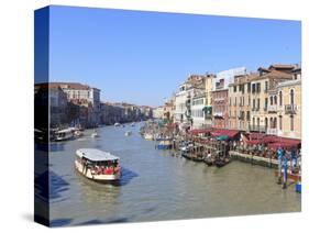 A Vaporetto Waterbus on the Grand Canal, Venice, UNESCO World Heritage Site, Veneto, Italy, Europe-Amanda Hall-Stretched Canvas