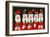 A Variety of Santas Holding Trees-Beverly Johnston-Framed Giclee Print