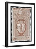 A Vase Depicting Pallas Athene. Greece 1896 Olympic Games 20 Lepta, Unused-null-Framed Giclee Print