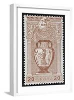 A Vase Depicting Pallas Athene. Greece 1896 Olympic Games 20 Lepta, Unused-null-Framed Giclee Print