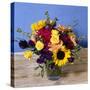 A vase of assorted flowers-Nadia Mackenzie-Stretched Canvas