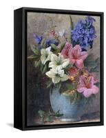 A Vase of Azaleas and Hyacinth-Charles Henry Slater-Framed Stretched Canvas