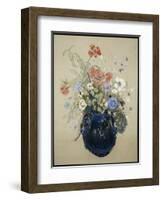 A Vase of Blue Flowers, C.1905-08-Odilon Redon-Framed Giclee Print