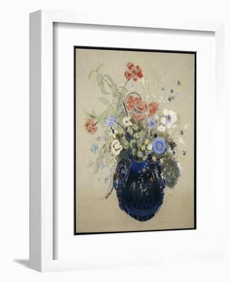 A Vase of Blue Flowers, C.1905-08-Odilon Redon-Framed Giclee Print