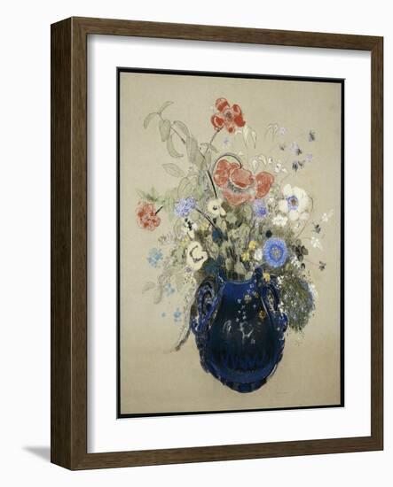 A Vase of Blue Flowers, C.1905-08-Odilon Redon-Framed Giclee Print