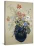 A Vase of Blue Flowers, circa 1905-08-Odilon Redon-Stretched Canvas