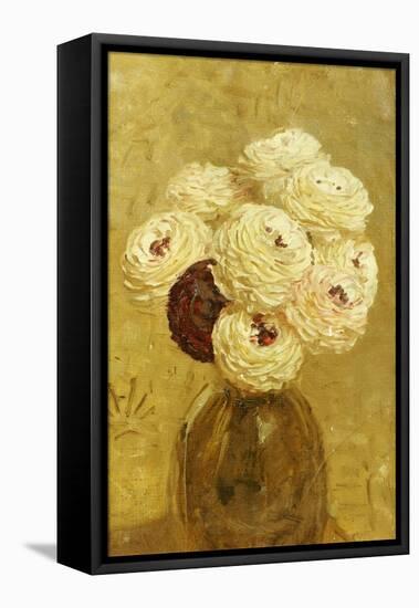 A Vase of Dahlias-Albert Joseph Moore-Framed Stretched Canvas