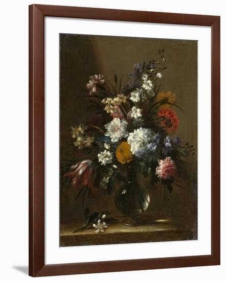 A Vase of Flowers on a Table, c.1660-1670-Bartolomeo Perez-Framed Giclee Print