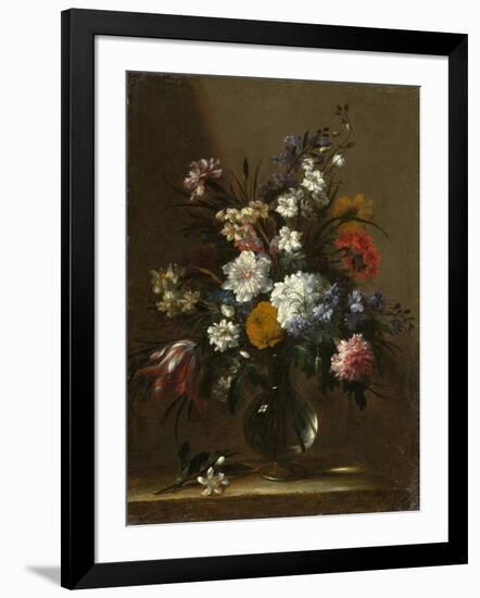 A Vase of Flowers on a Table, c.1660-1670-Bartolomeo Perez-Framed Giclee Print