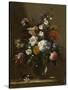 A Vase of Flowers on a Table, c.1660-1670-Bartolomeo Perez-Stretched Canvas