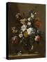 A Vase of Flowers on a Table, c.1660-1670-Bartolomeo Perez-Stretched Canvas