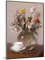 A Vase of Flowers with a Coffee Cup-Henri Fantin-Latour-Mounted Giclee Print