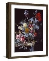 A Vase of Flowers with a Watch-Willem van Aelst-Framed Giclee Print