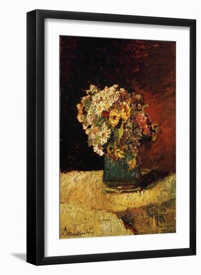 A Vase of Flowers-Adolphe Joseph Thomas Monticelli-Framed Giclee Print