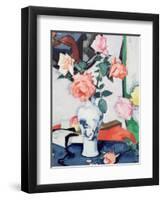 A Vase of Pink Roses-Samuel John Peploe-Framed Premium Giclee Print