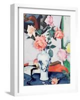 A Vase of Pink Roses-Samuel John Peploe-Framed Giclee Print