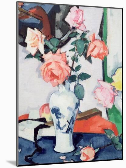 A Vase of Pink Roses-Samuel John Peploe-Mounted Giclee Print