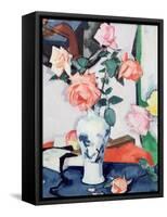 A Vase of Pink Roses-Samuel John Peploe-Framed Stretched Canvas