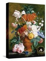 A Vase of Rich Summer Flowers-Jan van Huysum-Stretched Canvas