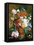 A Vase of Rich Summer Flowers-Jan van Huysum-Framed Stretched Canvas