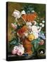 A Vase of Rich Summer Flowers-Jan van Huysum-Stretched Canvas