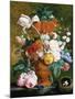 A Vase of Rich Summer Flowers-Jan van Huysum-Mounted Photographic Print