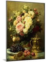 A Vase of Roses and a Tankard on a Table-Jean Baptiste Robie-Mounted Giclee Print