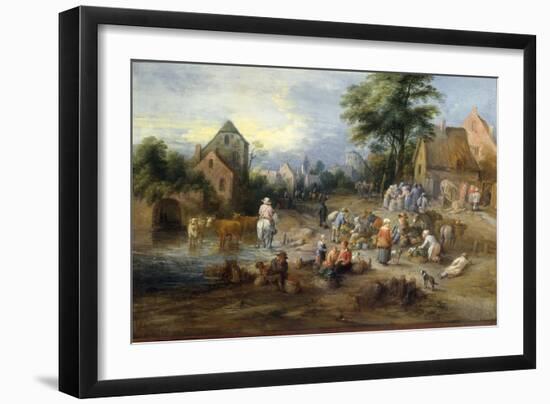 A Vegetable Market Near A Village-Theobald Michau-Framed Giclee Print