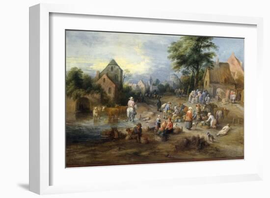 A Vegetable Market Near A Village-Theobald Michau-Framed Giclee Print