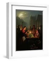 A Vegetable Stall at Night-Petrus van Schendel-Framed Giclee Print