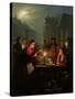 A Vegetable Stall at Night-Petrus van Schendel-Stretched Canvas