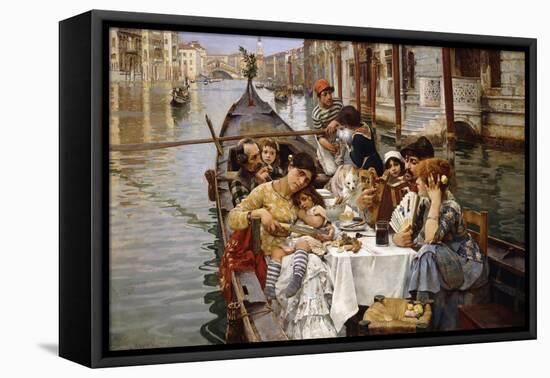 A Venetian al Fresco-William Logsdail-Framed Stretched Canvas