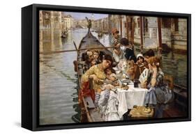 A Venetian al Fresco-William Logsdail-Framed Stretched Canvas