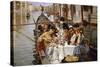 A Venetian al Fresco-William Logsdail-Stretched Canvas