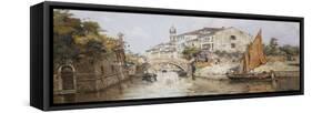 A Venetian Backwater-Antonia Maria de Reyna Manescau-Framed Stretched Canvas