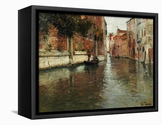 A Venetian Backwater-Fritz Thaulow-Framed Stretched Canvas