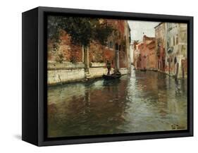 A Venetian Backwater-Fritz Thaulow-Framed Stretched Canvas