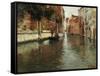 A Venetian Backwater-Fritz Thaulow-Framed Stretched Canvas