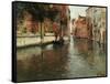 A Venetian Backwater-Fritz Thaulow-Framed Stretched Canvas