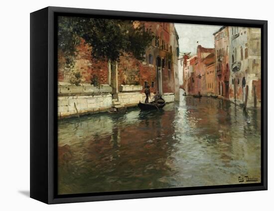 A Venetian Backwater-Fritz Thaulow-Framed Stretched Canvas