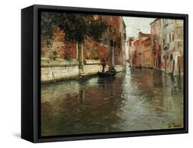 A Venetian Backwater-Fritz Thaulow-Framed Stretched Canvas