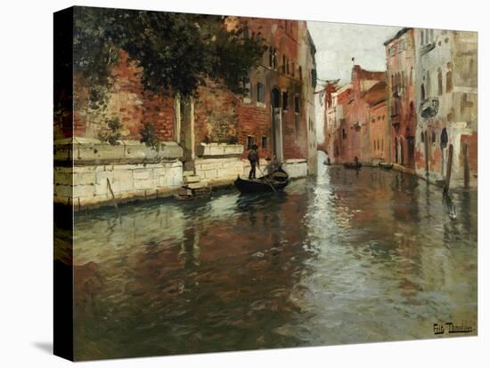 A Venetian Backwater-Fritz Thaulow-Stretched Canvas