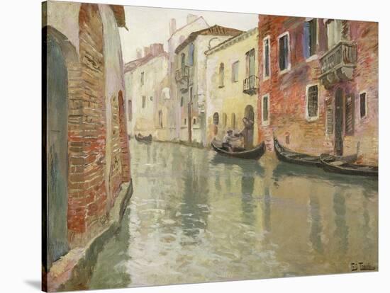 A Venetian Backwater-Frits Thaulow-Stretched Canvas