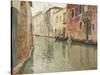 A Venetian Backwater-Frits Thaulow-Stretched Canvas