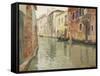 A Venetian Backwater-Frits Thaulow-Framed Stretched Canvas