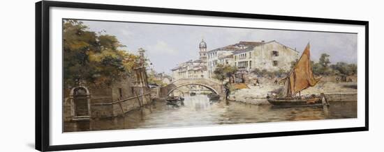 A Venetian Backwater-Antonio Maria Reyna Manescau-Framed Premium Giclee Print