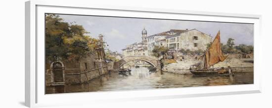 A Venetian Backwater-Antonio Maria Reyna Manescau-Framed Premium Giclee Print