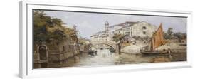 A Venetian Backwater-Antonio Maria Reyna Manescau-Framed Premium Giclee Print